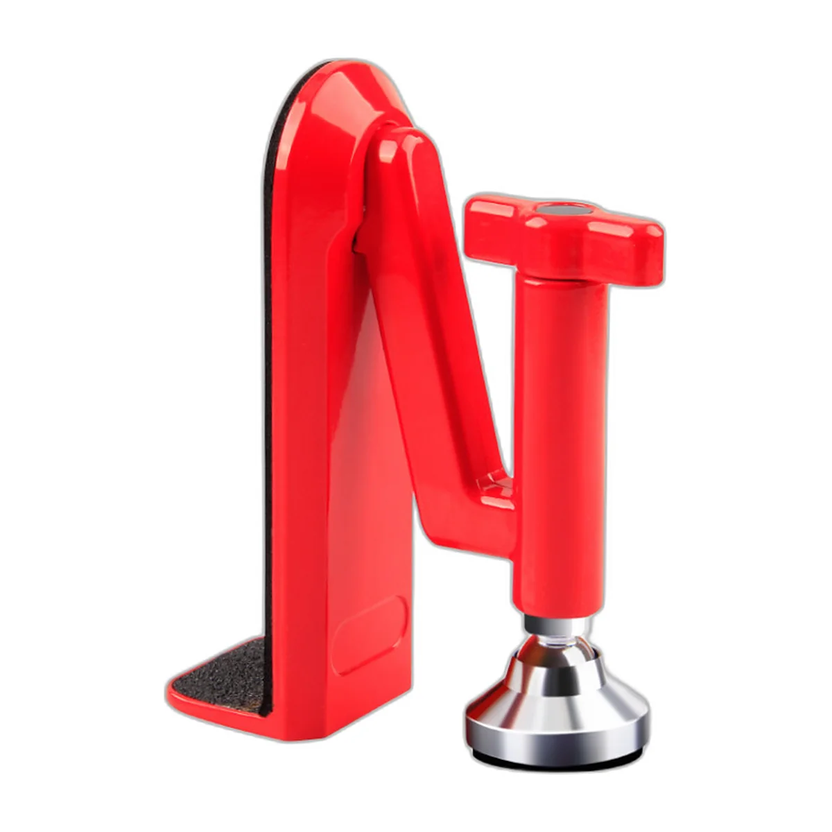 Red portable security door stopper with adjustable foot