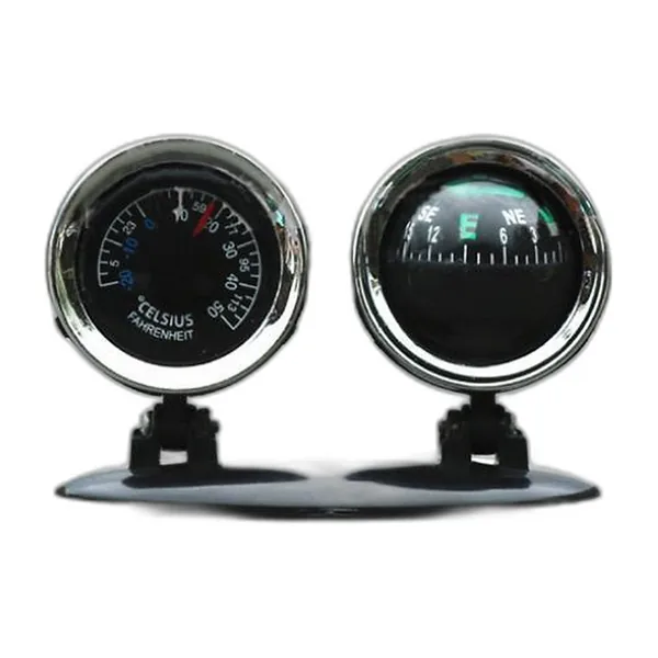Illuminated dashboard compass with thermometer — photo 4