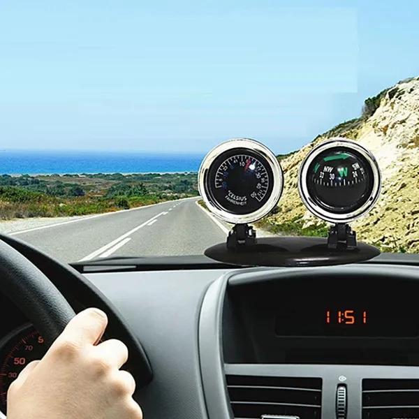 Compass on the dashboard while driving