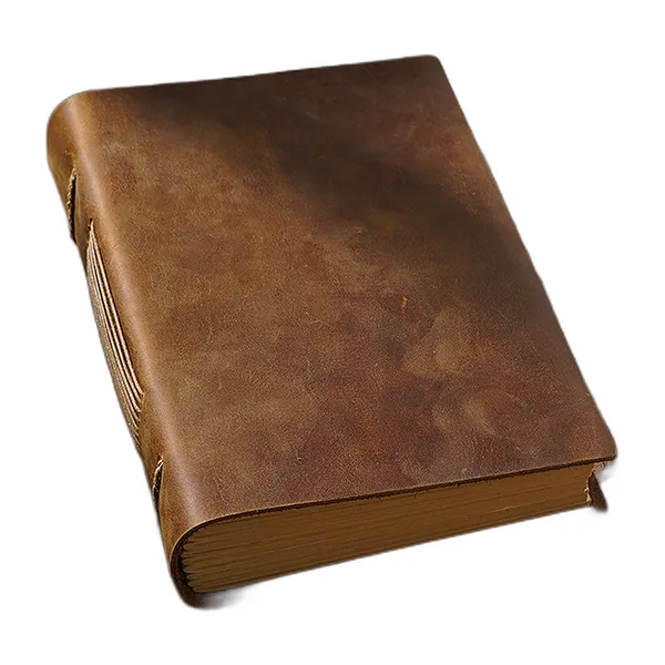 Hand-stitched leather travel journal, 200 kraft sheets — photo 4