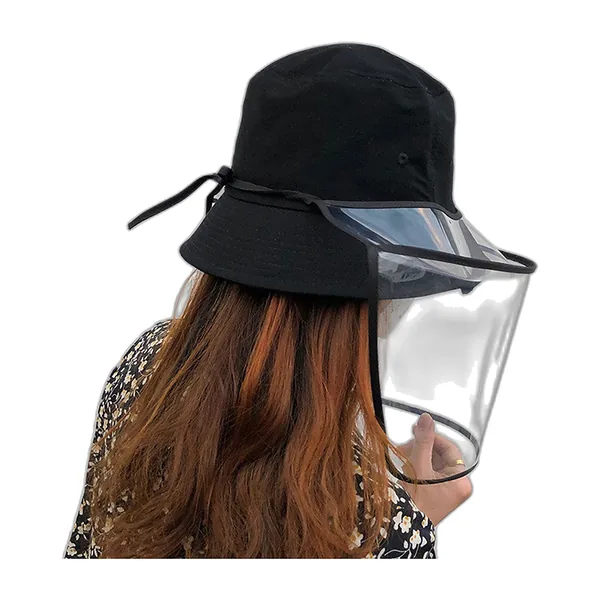 Cotton bucket hat with removable clear face shield — photo 3