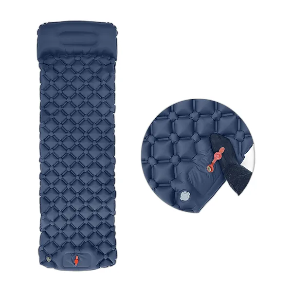 Inflatable camping mattress 190 × 60 cm with pillow and built-in pump — photo 3