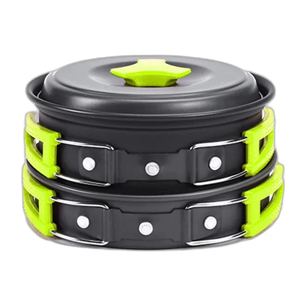 Aluminium camping cook set for 2 with mini stove and cutlery — photo 3