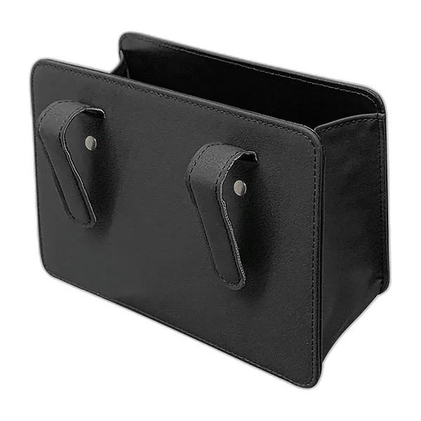 Foldable faux-leather hanging bin for door or console — photo 3