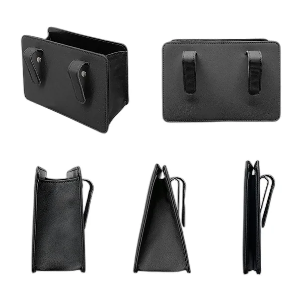 Foldable faux-leather hanging bin for door or console — photo 4