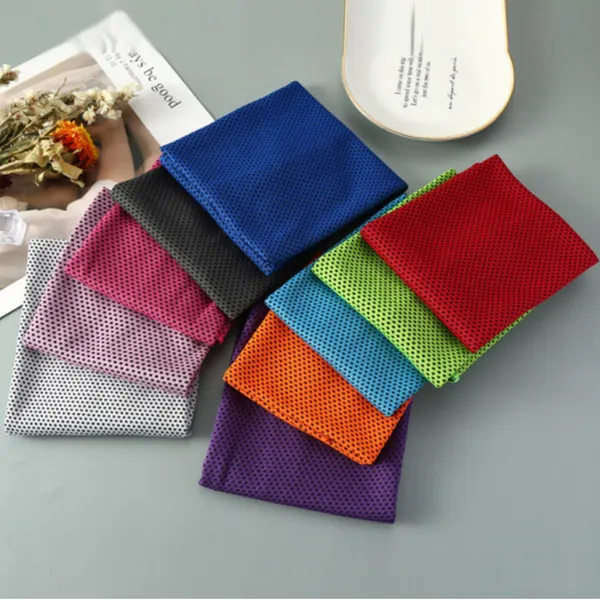 Folded towels in several colours